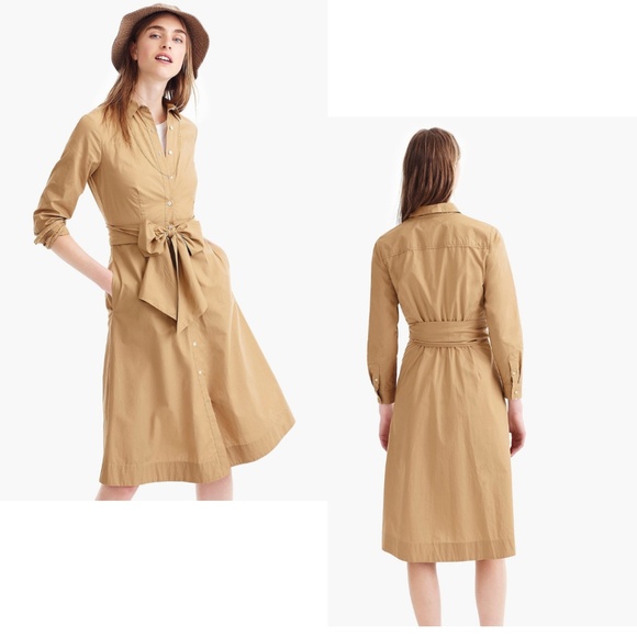 J.CREW Cotton Poplin Waist-Tie Shirt Dress NWT 8 - Picture 2 of 8